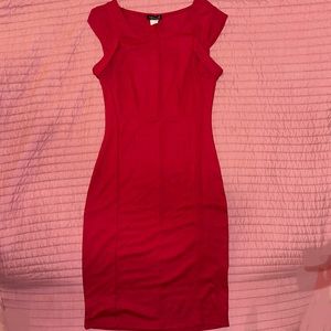 VENUS red midi bodycon dress